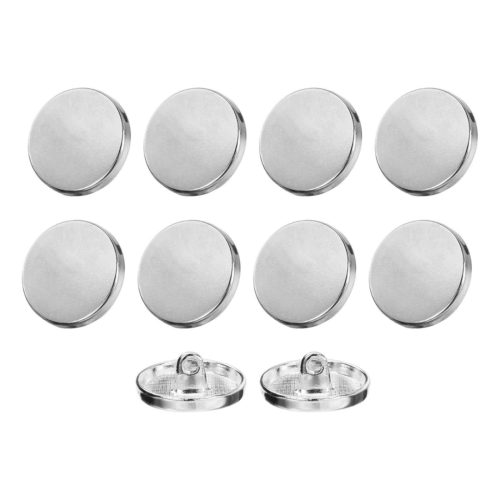 Uxcell 10pcs 28L Metal Round Flat Button Sewing Buttons 18mm Alloy ...