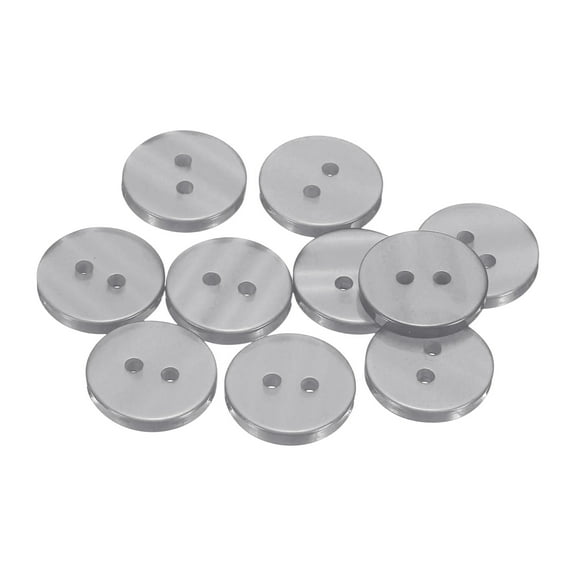 Uxcell 10pcs 28L Sewing Buttons 11/16"(18mm) Resin Round Flat 2-Hole Craft Clothing Replacement Button for Coats Sewing Clothing and DIY, Grey