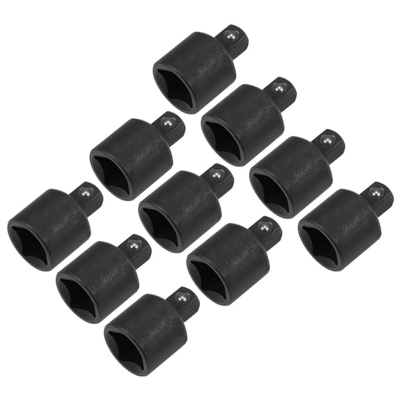 Uxcell 10pcs 3/8" Drive (F) x 1/4" (M) Socket Reducer Adapters, Female to Male, Cr-V Steel(Black)