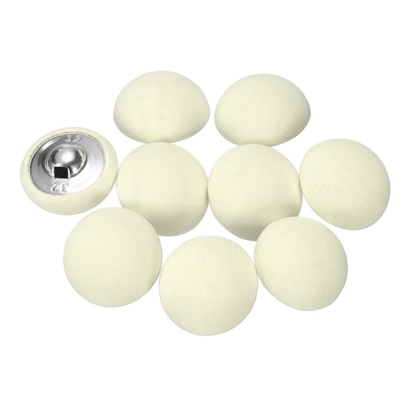 Uxcell 10pcs 32L Fabric Cloth Covered Button 20mm 4/5" Metal Shank Round Sewing DIY Buttons Craft Replacement Button for Sewing Clothing Suits Coats Blouses Sweaters, Beige