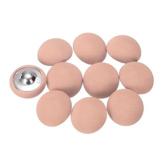 Uxcell 10pcs 32L Fabric Cloth Covered Button 20mm 4/5" Metal Shank Round Sewing DIY Buttons Craft Replacement Button for Sewing Clothing Suits Coats Blouses Sweaters, Light Red