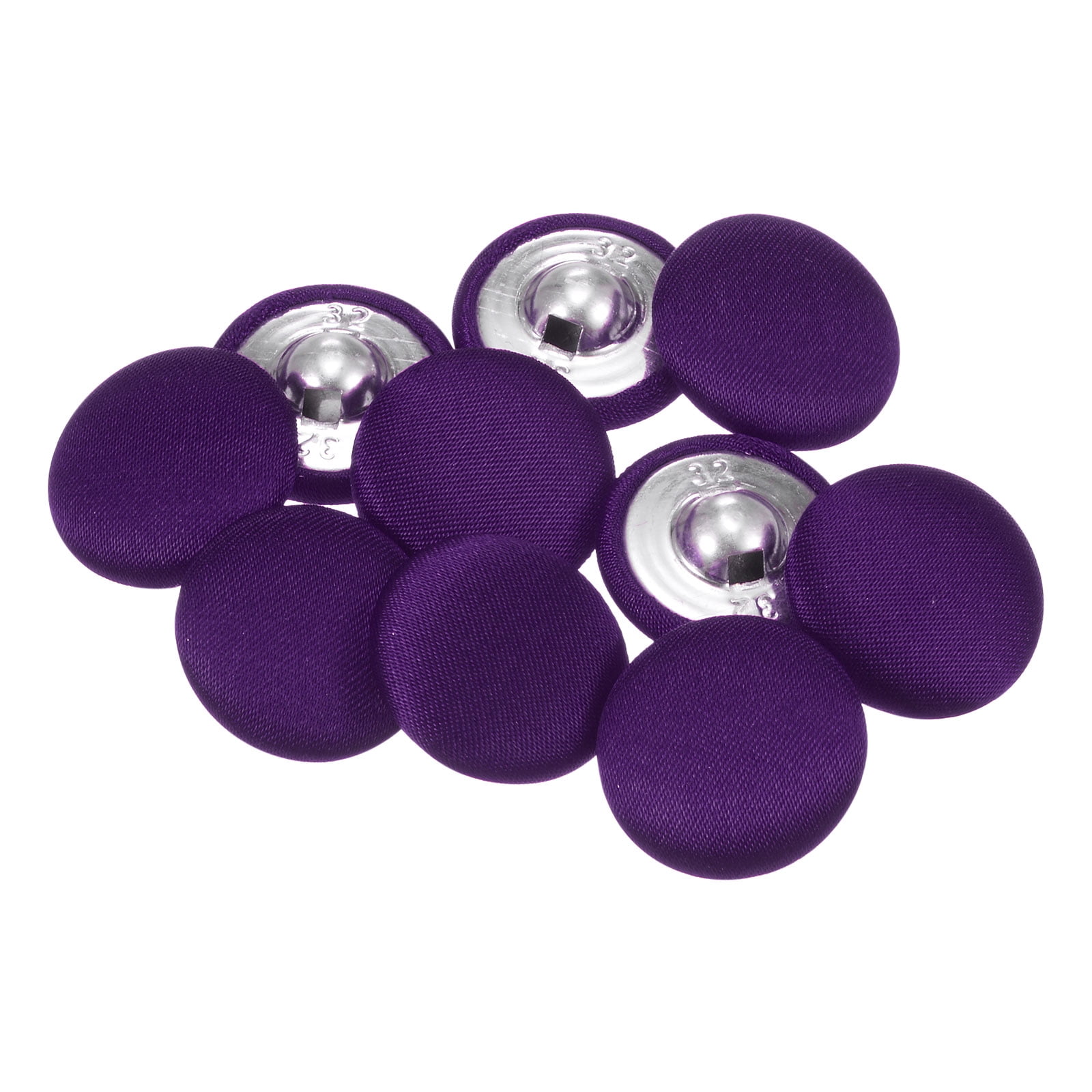 Uxcell 10pcs 32L Fabric Cloth Covered Button 20mm Round Metal Sewing ...