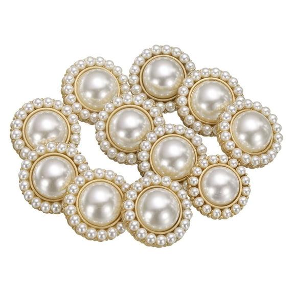 Uxcell 10pcs 32L Pearl Gold Metal Sewing Buttons 20mm 4/5" Round Women Coat Buttons with Plastic Shank Replacement DIY Button for Sewing Clothing Sweater Decoration Craft, #10
