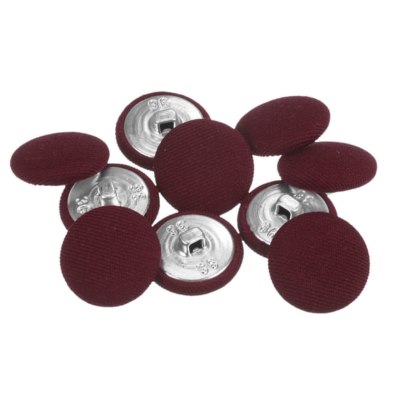 Uxcell 10pcs 36L Fabric Cloth Covered Button 23mm Metal Shank Round Sewing Buttons for Suits Dress Blouses, Caramel