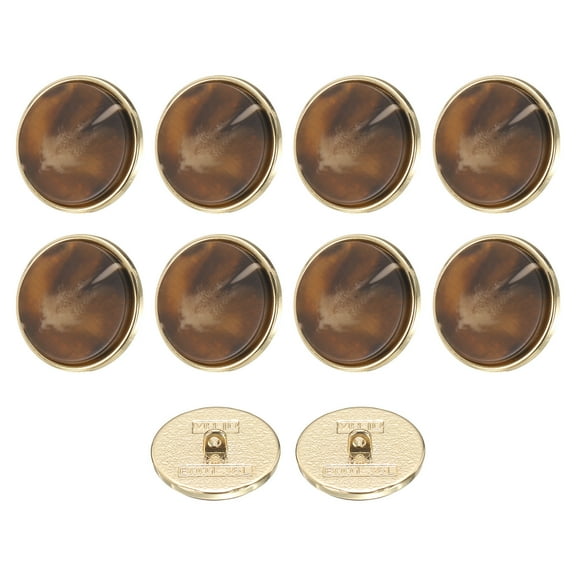 Uxcell 10pcs 36L Metal Pattern Round Sewing Buttons 23mm 7/8" Arrow Pattern Resin Craft Replacement Button for Sewing Clothing and DIY,  Dark Brown