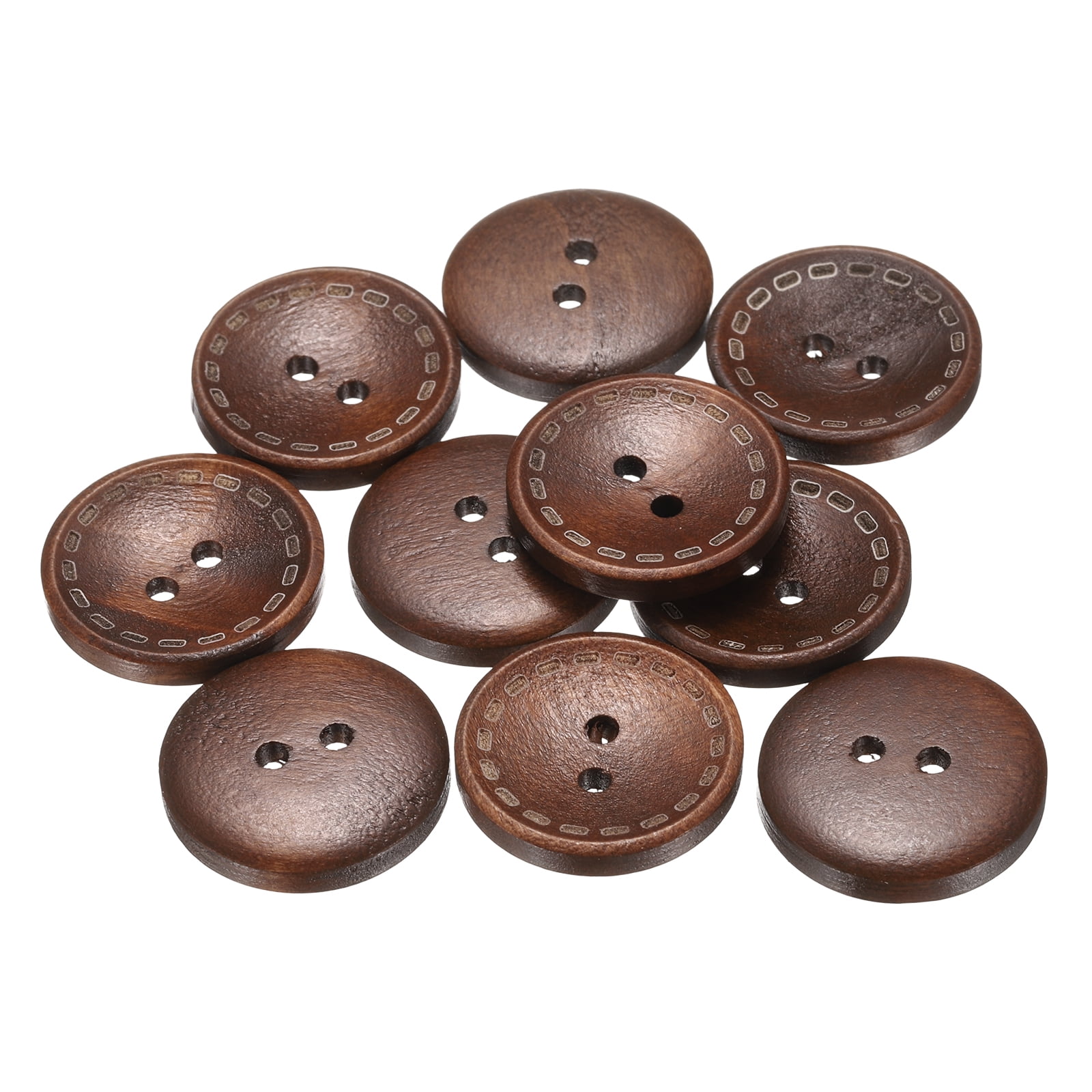 Uxcell 10pcs 36L Wooden Sewing Button 7/8