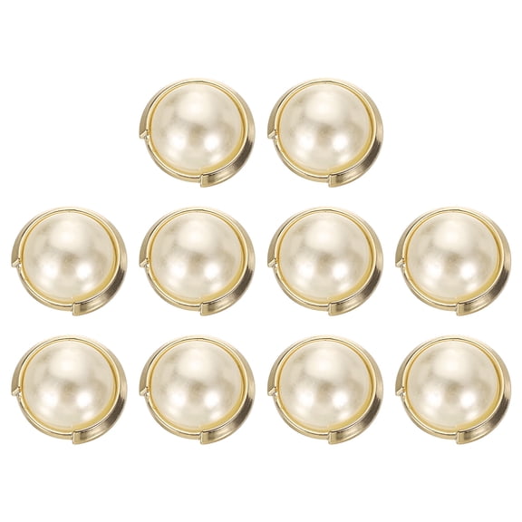 Uxcell 10pcs 40L Gold Faux Pearl Buttons 25mm 1" Plastic Round Sewing Button Replacement Craft Fastener for Coats Clothing DIY Decoration Crafts #9