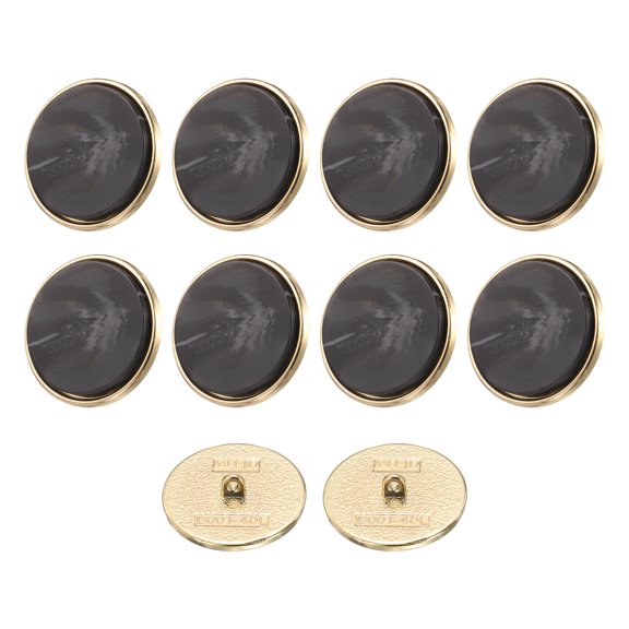 Uxcell 10pcs 40L Metal Pattern Round Sewing Buttons 25mm 1" Arrow Pattern Resin Craft Replacement Button for Sewing Clothing and DIY, Black
