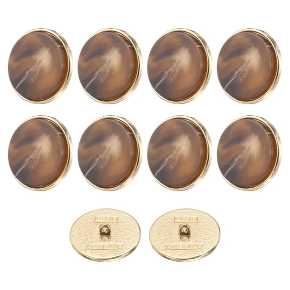 Uxcell 10pcs 40L Metal Pattern Round Sewing Buttons 25mm 1" Arrow Pattern Resin Craft Replacement Button for Sewing Clothing and DIY, Dark Brown
