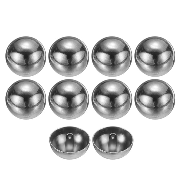 Uxcell 10pcs 40L Metal Round Flat Sewing Buttons 25mm 1" Single Hole Craft Replacement Button for Men Women Suit Woolen Coat Shirt Trousers Sewing Crafts, Silver