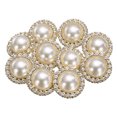 thumbnail image 1 of Uxcell 10pcs 40L Pearl Gold Metal Sewing Buttons 25mm 1" Round Women Coat Buttons with Plastic Shank Replacement DIY Button for Sewing Clothing Sweater Decoration Craft, #8, 1 of 7