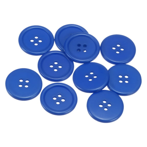 Uxcell 10Pcs 40L Sewing Buttons 1"(25mm) Resin Round Flat 4-Hole Craft Buttons for Sewing Clothing DIY, Dark Blue