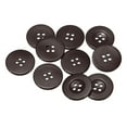 thumbnail image 1 of Uxcell Resin Sewing Buttons Round Flat 4-Hole Craft Buttons for Card Making Scrapbooking 10 Pcs Dark Brown 25mm, 1 of 5