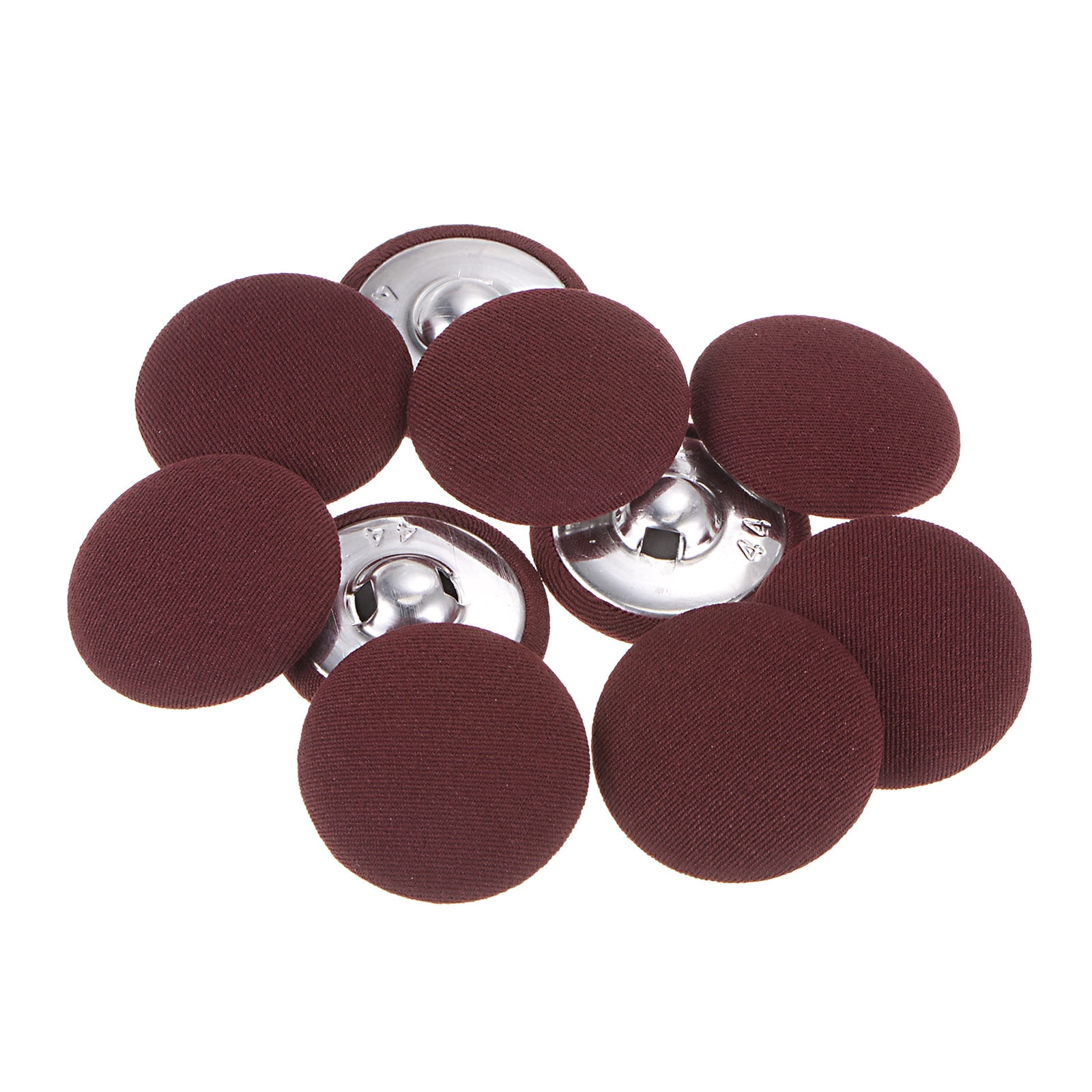 Uxcell 10pcs 44L Fabric Cloth Covered Button 28mm Metal Shank Round ...