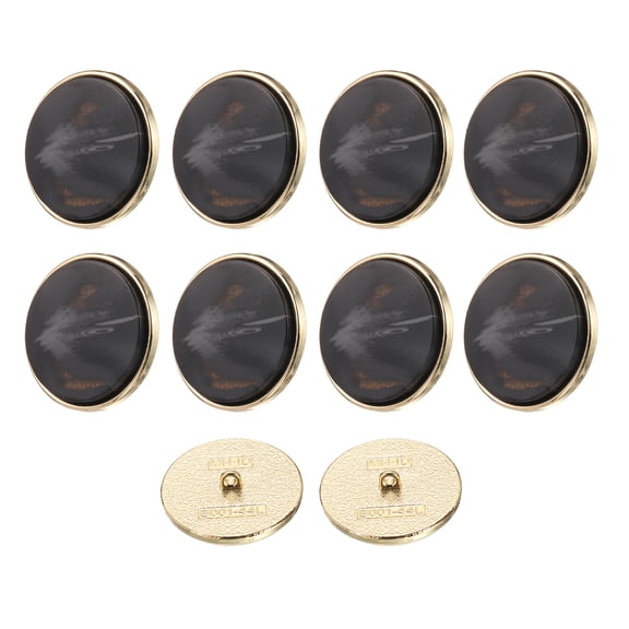 Uxcell 10pcs 44L Metal Pattern Round Sewing Buttons 28mm 1-1/8" Arrow Pattern Resin Craft Replacement Button for Sewing Clothing and DIY, Black
