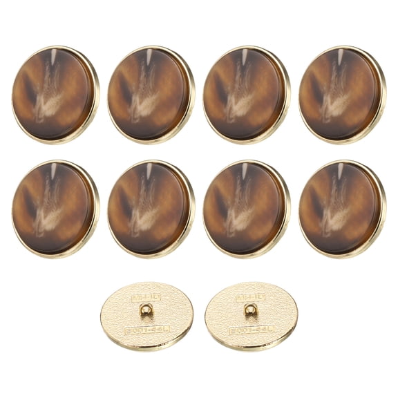 Uxcell 10pcs 44L Metal Pattern Round Sewing Buttons 28mm 1-1/8" Arrow Pattern Resin Craft Replacement Button for Sewing Clothing and DIY,  Dark Brown