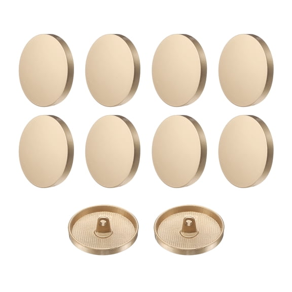 Uxcell 10pcs 44L Metal Round Flat Sewing Buttons 28mm Alloy Shank Craft Replacement Button for Men Women Suit Woolen Coat Shirt Trousers Sewing Crafts, Matt Gold