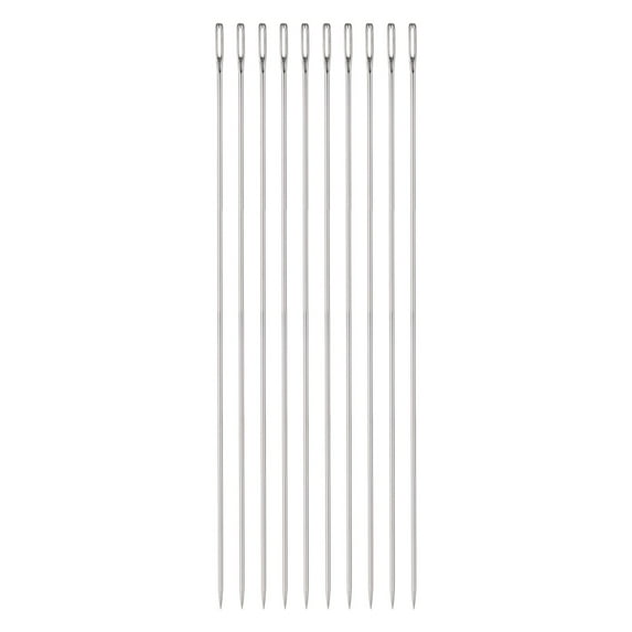 Uxcell 10pcs 6.89 inch Upholstery Needles Large Eye Stitching Needles Stainless Steel Straight Hand Sewing Needles