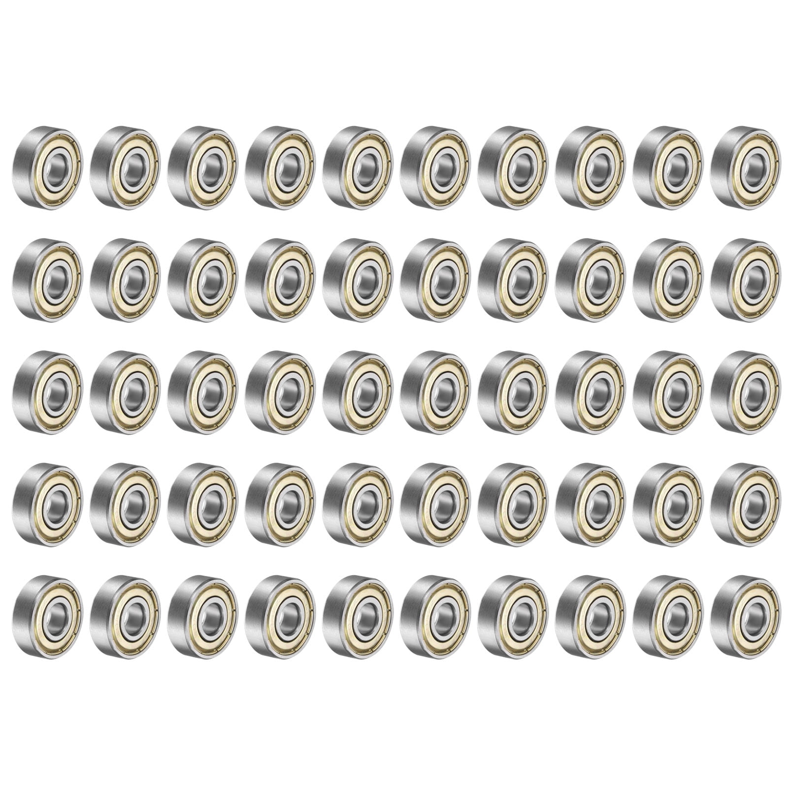 Uxcell 50 Pcs 608ZZ Deep Groove Ball Bearings 8x22x7mm Double Shield Bearings C3