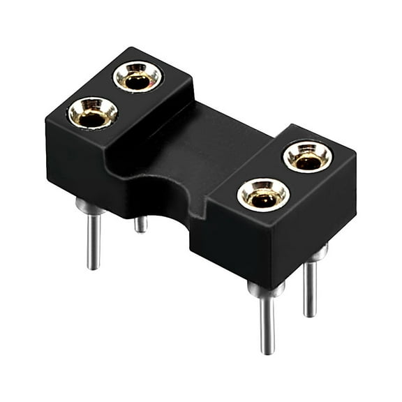 Uxcell 10pcs 7.6 Row Pitch 2 Row 4 Round Pins DIP IC Chip Socket Adaptor