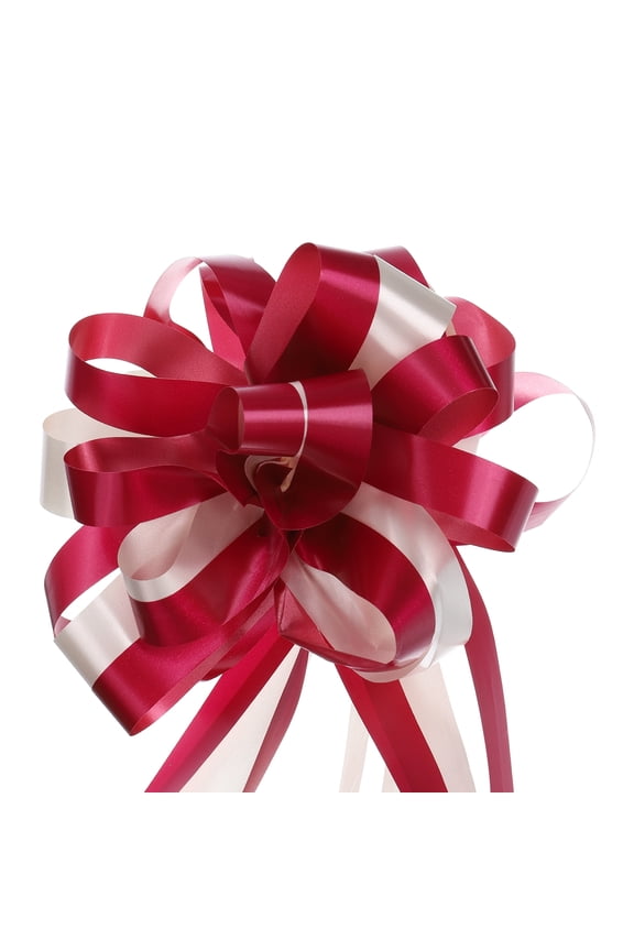 10pcs 7" Large Big Pull Bow Car Gift Wrapping Bows Ribbon for Wedding Christmas Bow, Red/White