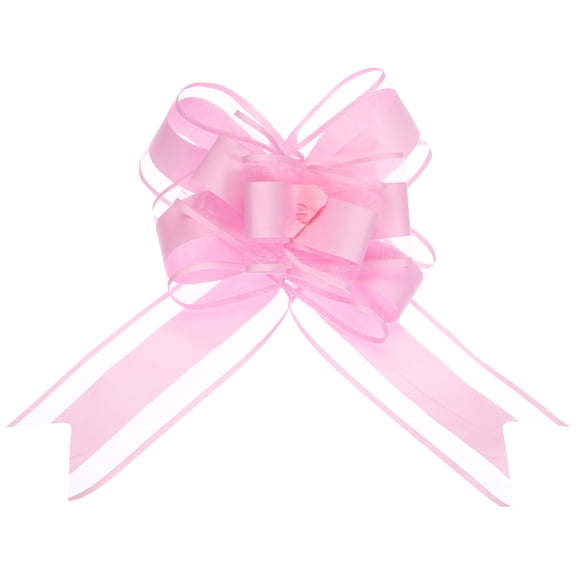 Uxcell 10pcs 9 Inch Extra Large Pull Bow Gift Wrapping Big Organza Bows Ribbon Pink for Wedding Baskets Presents