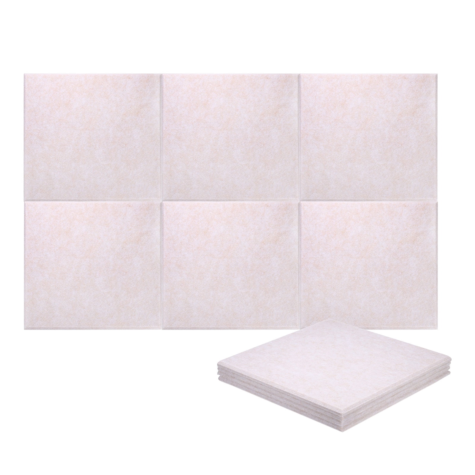 Uxcell 10pcs Acoustic Panels 11.8" x 11.8" x 0.3" Square Self Adhesive Sound Proof Wall Panels High Density Sound Deadening Foam Panel for Home Office Recording Room Studio, Beige