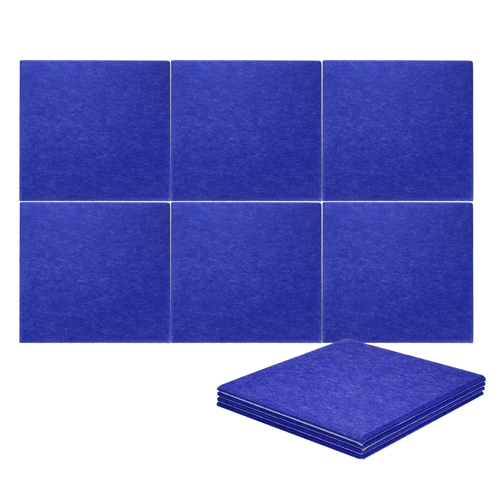 Uxcell 10pcs Acoustic Panels 11.8" x 11.8" x 0.3" Square Self Adhesive Sound Proof Wall Panels High Density Sound Deadening Foam Panel for Home Office Recording Room Studio, Dark Blue