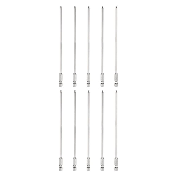 Uxcell 10pcs Ball End Hex Screwdriver Bit H2.5 Head 1/4" Hex Shank 6" Long Magnetic