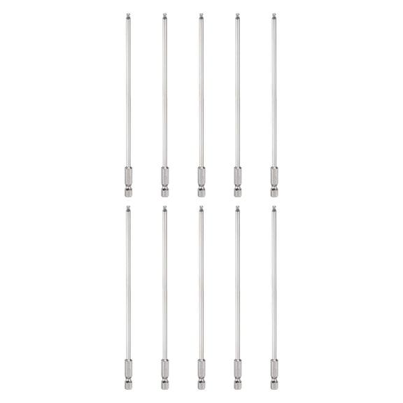 Uxcell 10pcs Ball End Hex Screwdriver Bit H3 Head 1/4" Hex Shank 6" Long Magnetic