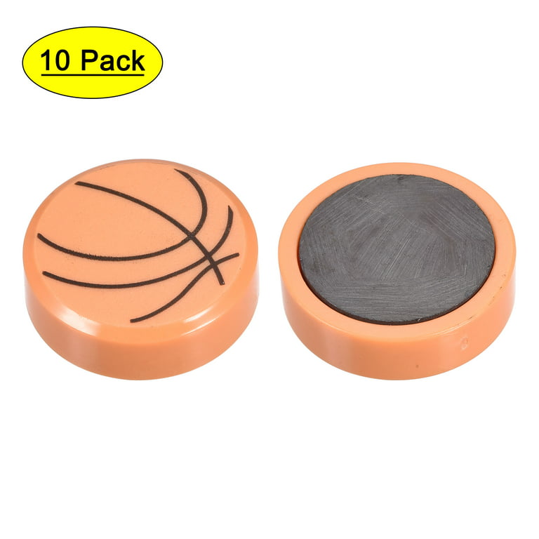 Uxcell 10pcs Basketball Style Plastic Fridge Magnet Sticker Refrigerator Orange, Size: 3 x 0.9cm/ 1.1 x 0.35(D*T), Brown