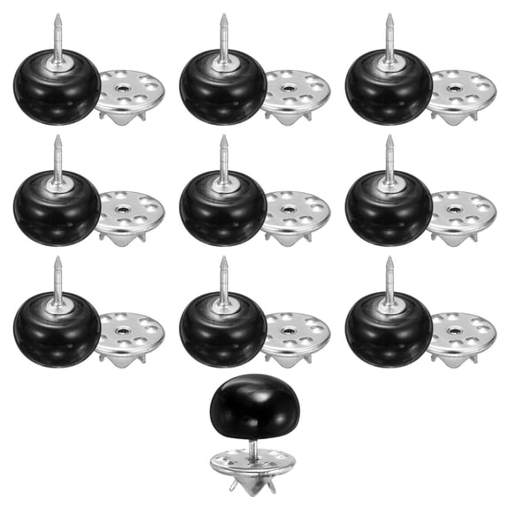 Uxcell 10pcs Black No Sew Pearl Buttons 12mm Cover Up Pins Removable Reusable Craft Button for Shirt Dress DIY Crafts Clothes Decoration