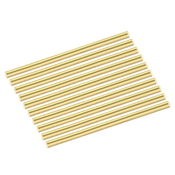 Uxcell 10Pcs Brass Rods 0.24 x 3.94" Brass Solid Round Stock Lathe Bar for Knife Handles Pin DIY Craft Model Plane