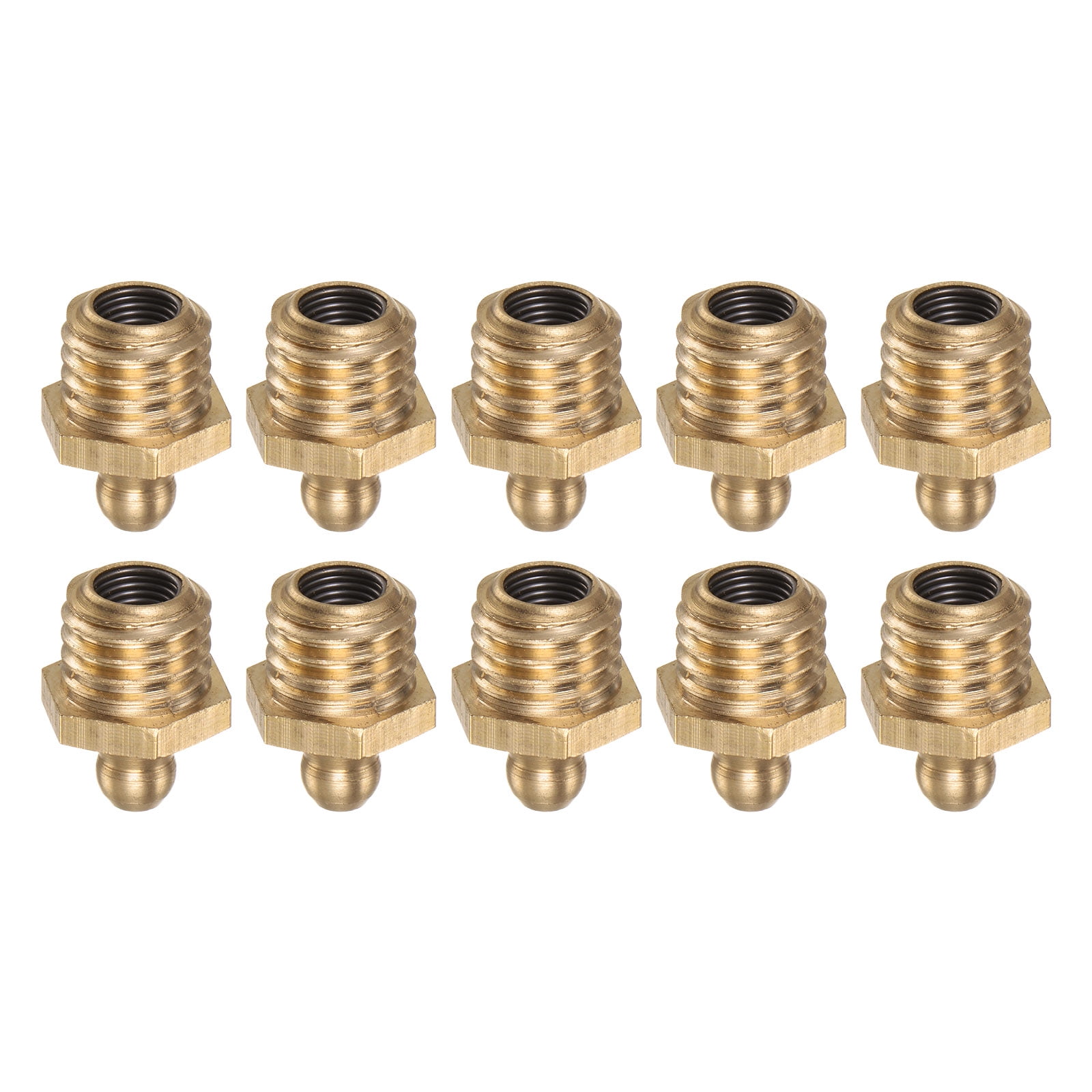 Thread 1829 Uxcell 10pcs Brass Straight Grease Fitting M12x1.75mm Metric Thread ...