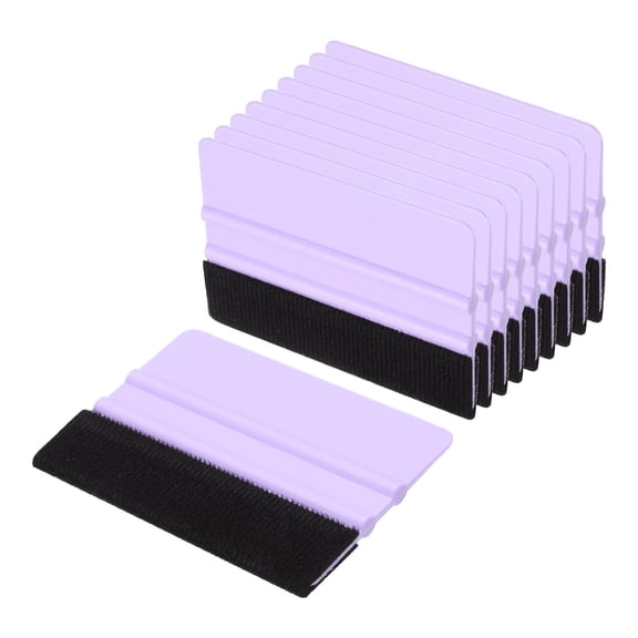 Uxcell 10pcs Car Vinyl Scraper 4inch Vinyl Squeegee Felt Edge Squeegee Tool for Car Window Tint Wallpaper Decal Sticker Installation Crafts Car Wrap Paste, Purple