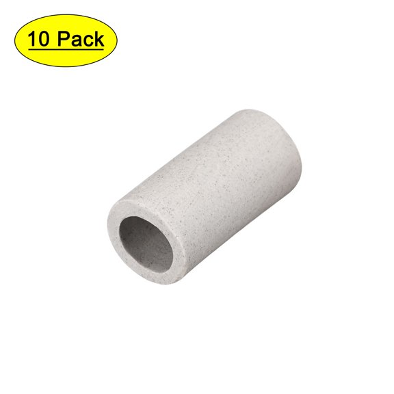 Uxcell 10pcs Ceramic Tube Insulated Electronic Wire Bundle Heat Insulation Protection Single Bore