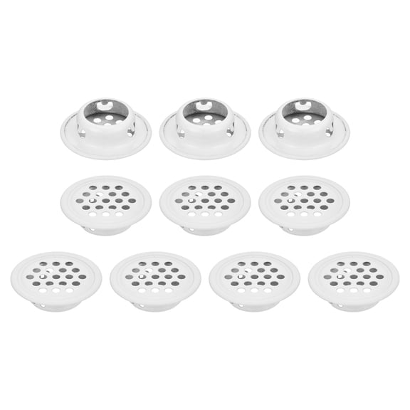 Uxcell 10pcs Circular Air Vents 0.7" (19mm) Stainless Steel Soffit Honeycomb Design Vent Louver Round Mesh Hole Flat Louver for Kitchen Bathroom Shoe Cabinet Wardrobe, White