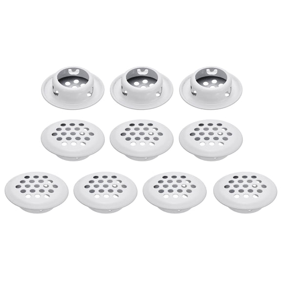 Uxcell 10pcs Circular Air Vents 0.7" (19mm) Stainless Steel Soffit Honeycomb Design Vent Louver Round Mesh Hole Louver for Kitchen Bathroom Shoe Cabinet Wardrobe, White