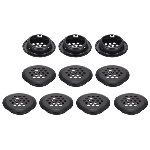 Uxcell 10pcs Circular Air Vents 1.1" (29mm) Stainless Steel Soffit Honeycomb Design Vent Louver Round Mesh Hole Louver for Kitchen Bathroom Shoe Cabinet Wardrobe, Black