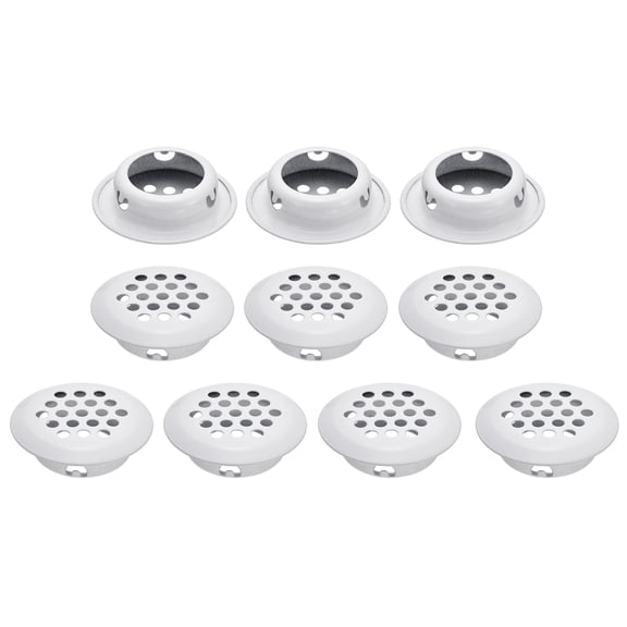 Uxcell 10pcs Circular Air Vents 1" (25mm) Stainless Steel Soffit Honeycomb Design Vent Louver Round Mesh Hole Louver for Kitchen Bathroom Shoe Cabinet Wardrobe, White
