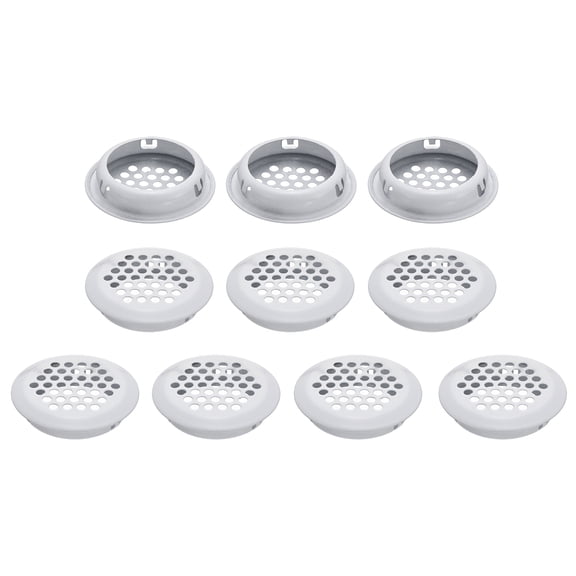 Uxcell 10pcs Circular Air Vents 1.4" (35mm) Stainless Steel Soffit Honeycomb Design Vent Louver Round Mesh Hole Louver for Kitchen Bathroom Shoe Cabinet Wardrobe, White