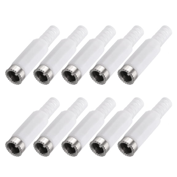 Uxcell 10pcs DC Power Female Adapter, 5.5mm x 2.1mm 1.54" DC Power Jack Plug Adapter Connector for DC Cable Adapter Replacement Repairing, White