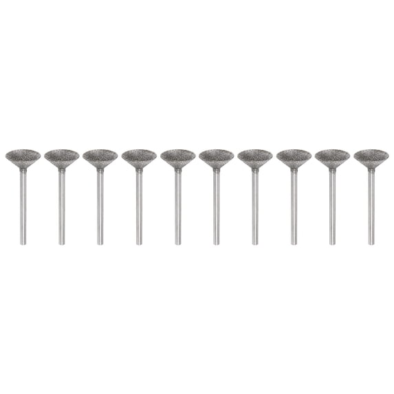 Uxcell 10pcs Diamond Grinding Head 16mm Dia 1/8" Shank Carving Bits Spherical Head Rotary Tool