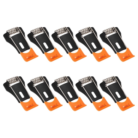 Uxcell 10pcs Downlight Panel Lamp Spring Clip, 50x26mm LED Recessed Ceiling Lights Accessories Assembled Securing Clamps for Downlights, Ceiling Lamps, Panel Lights, Black/Orange