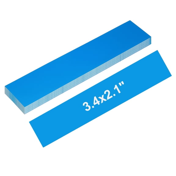 Uxcell 10pcs Engraved Name Plates 2" x 10" x 0.05" ABS Custom Engraved Name Plate Laser Engraving Blanks for Personalized Nameplates Office Wall Desk DIY Supplies, Blue