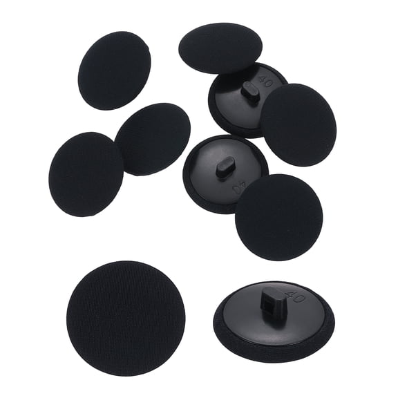 Uxcell 10pcs Fabric Cloth Buttons 1" Sewing Button, Light Black, Round Fabric Covered Button with Shank for Jacket Coat Shirt Suits Bridal