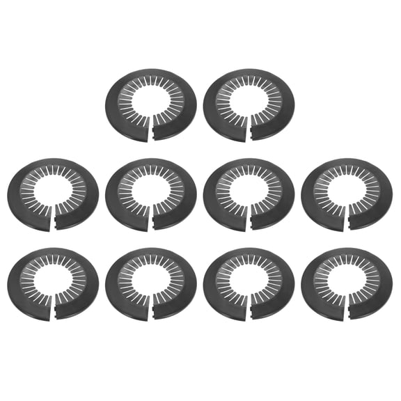 Uxcell 10pcs Flange Pipe Cover Decoration 3.07" to 4.53" Clip-on Wall Hole Cover Black