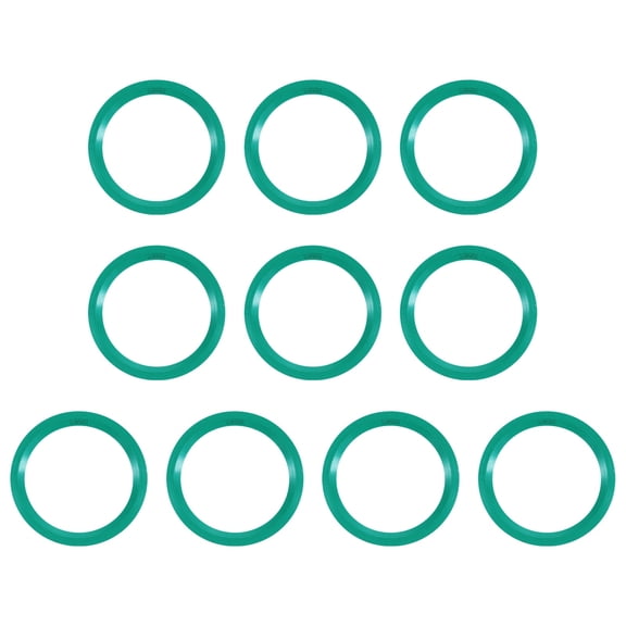 Uxcell 10pcs Fluorine Flat Washer (23.9mm OD 18.5mm ID 1.5mm Thick) Metric FKM Fluororubber V-Type O-Rings Sealing Gasket Spacer for Fasten Screws Flanges Faucet Pipe Valves, Green