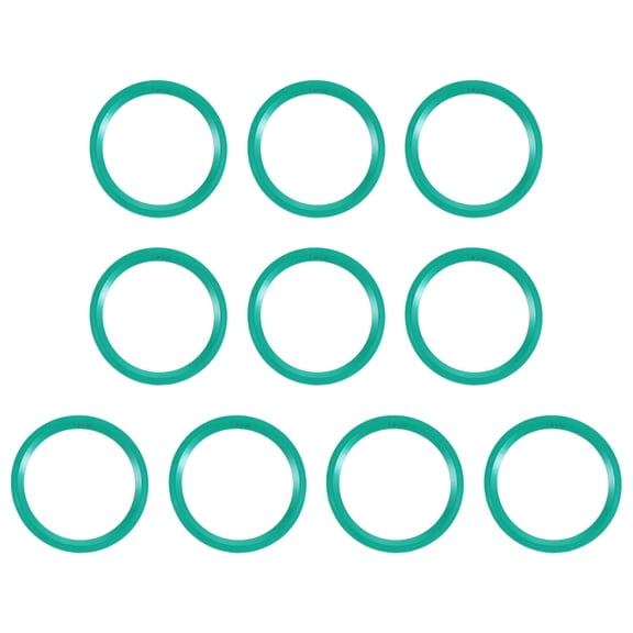 Uxcell 10pcs Fluorine Flat Washer (26.3mm OD 21.8mm ID 1.5mm Thick) Metric FKM Fluororubber V-Type O-Rings Sealing Gasket Spacer for Fasten Screws Flanges Faucet Pipe Valves, Green
