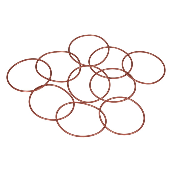 Uxcell 10pcs Fluorine Rubber O-Rings (60mm OD 56mm ID 2mm Width) - Metric FKM Sealing Gasket Plumbing Sealing O Rings, for Fasten Screws Flanges Faucet Pipe Valves, Brown